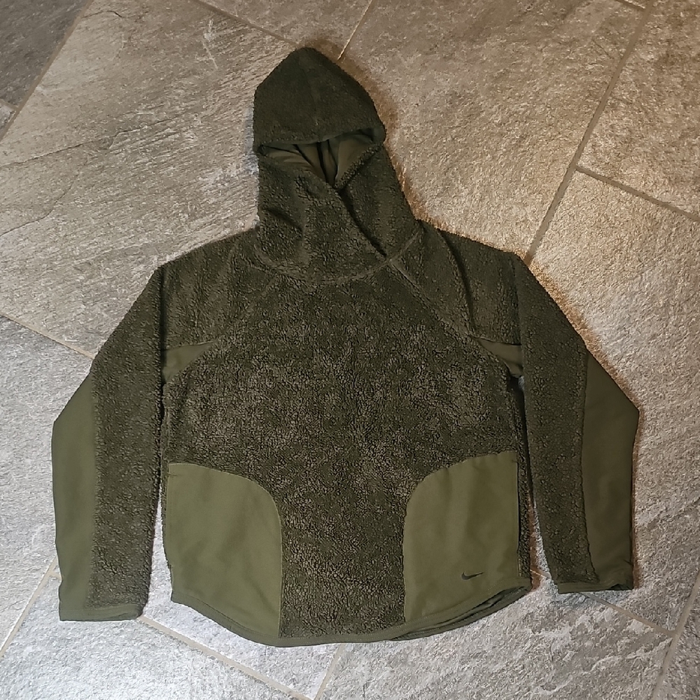 Nike Olive Green Hoodie Fleece Training Hoodie Sweatshirt Size S